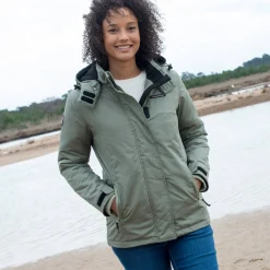 Parka En Donsjas<Outdoor Collection Ondoorlatende effen parka met fleecevoering amandel groen