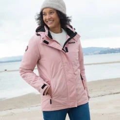 Parka En Donsjas<Outdoor Collection Ondoorlatende effen parka met fleecevoering grijsroze