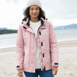 Parka En Donsjas<Outdoor Collection Ondoorlatende effen parka met fleecevoering grijsroze