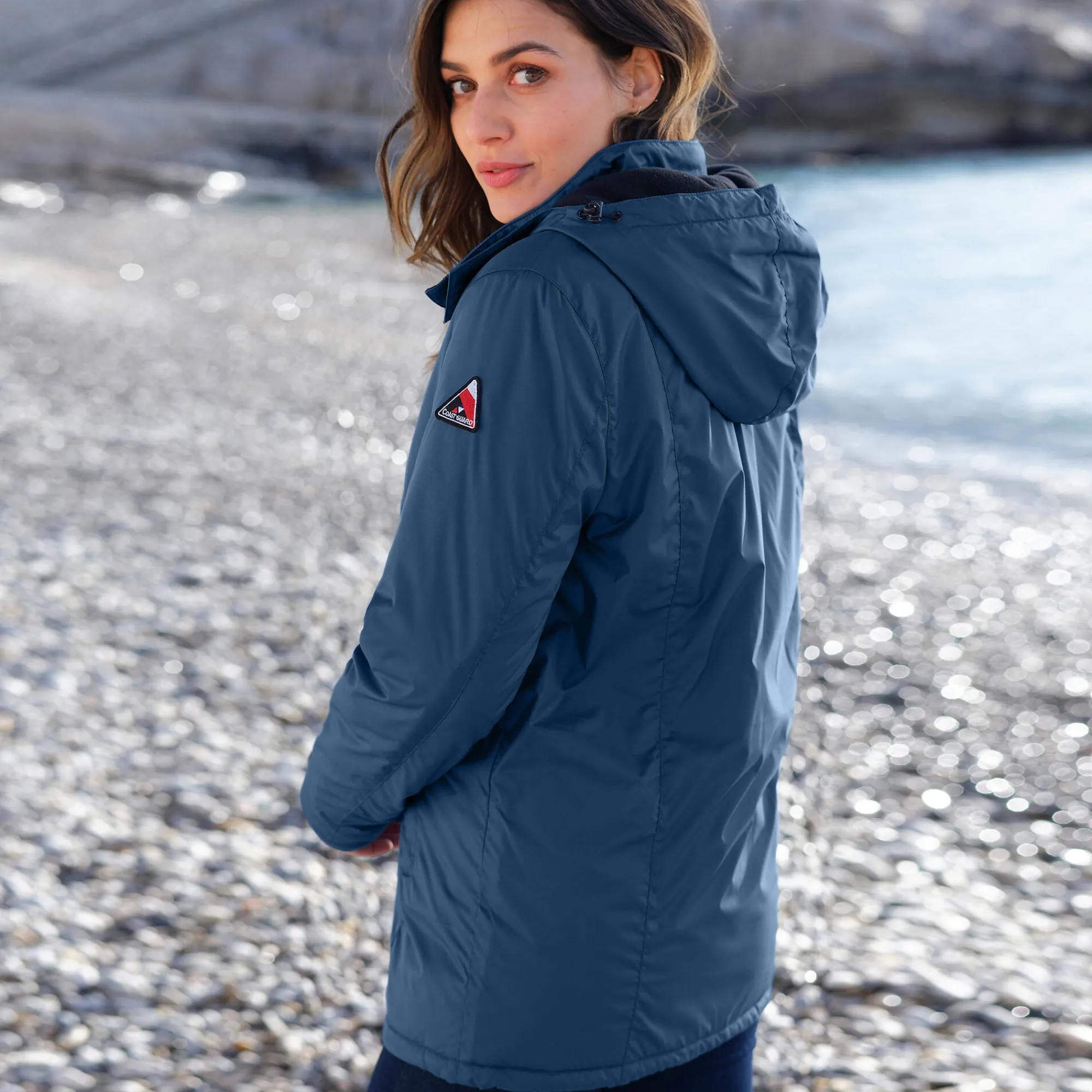 Parka En Donsjas<Outdoor Collection Ondoorlatende effen parka met fleecevoering grijsblauw