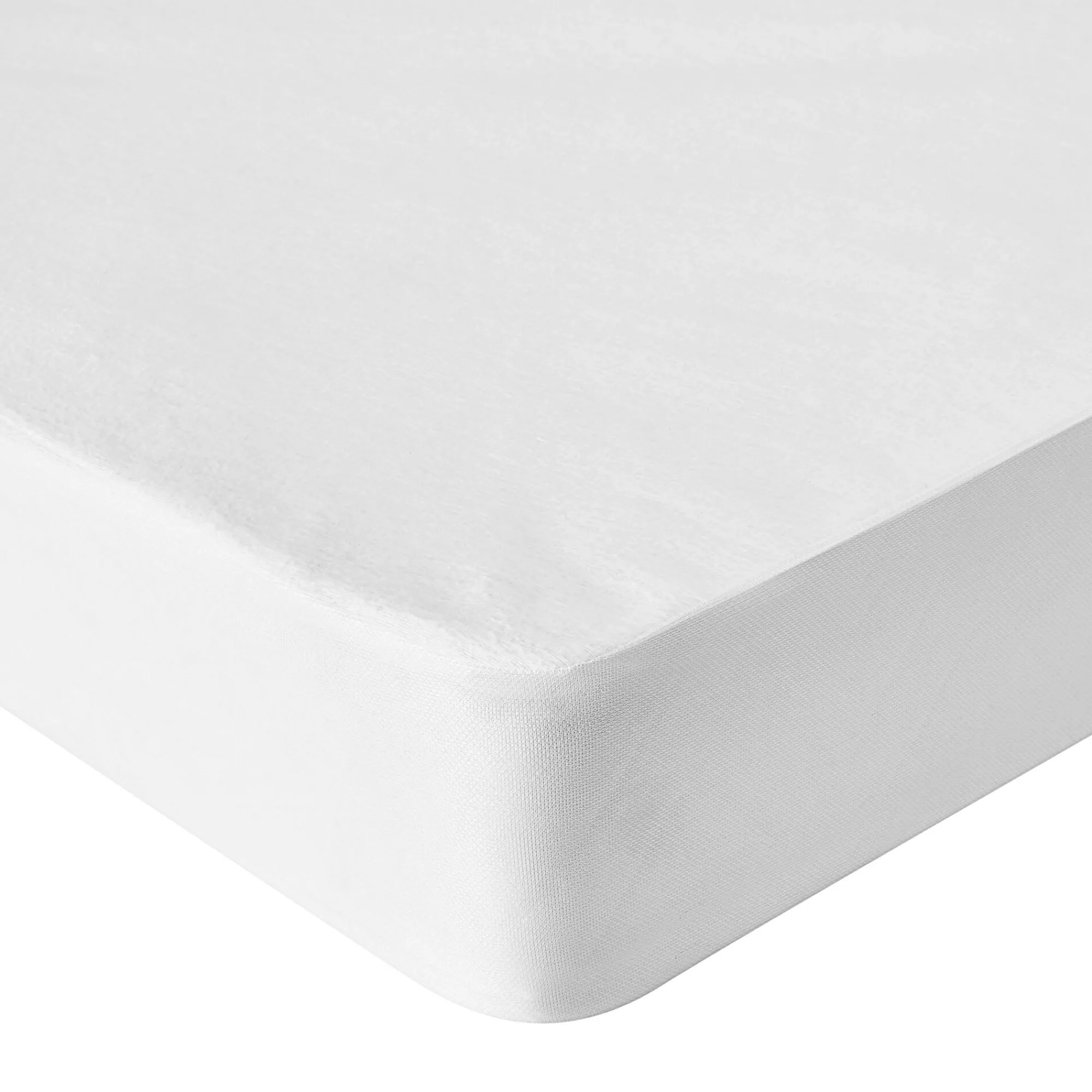 Matrasbeschermer<Blancheporte Ondoorlatende matrasbeschermer in molton met Bi-ome® behandeling wit