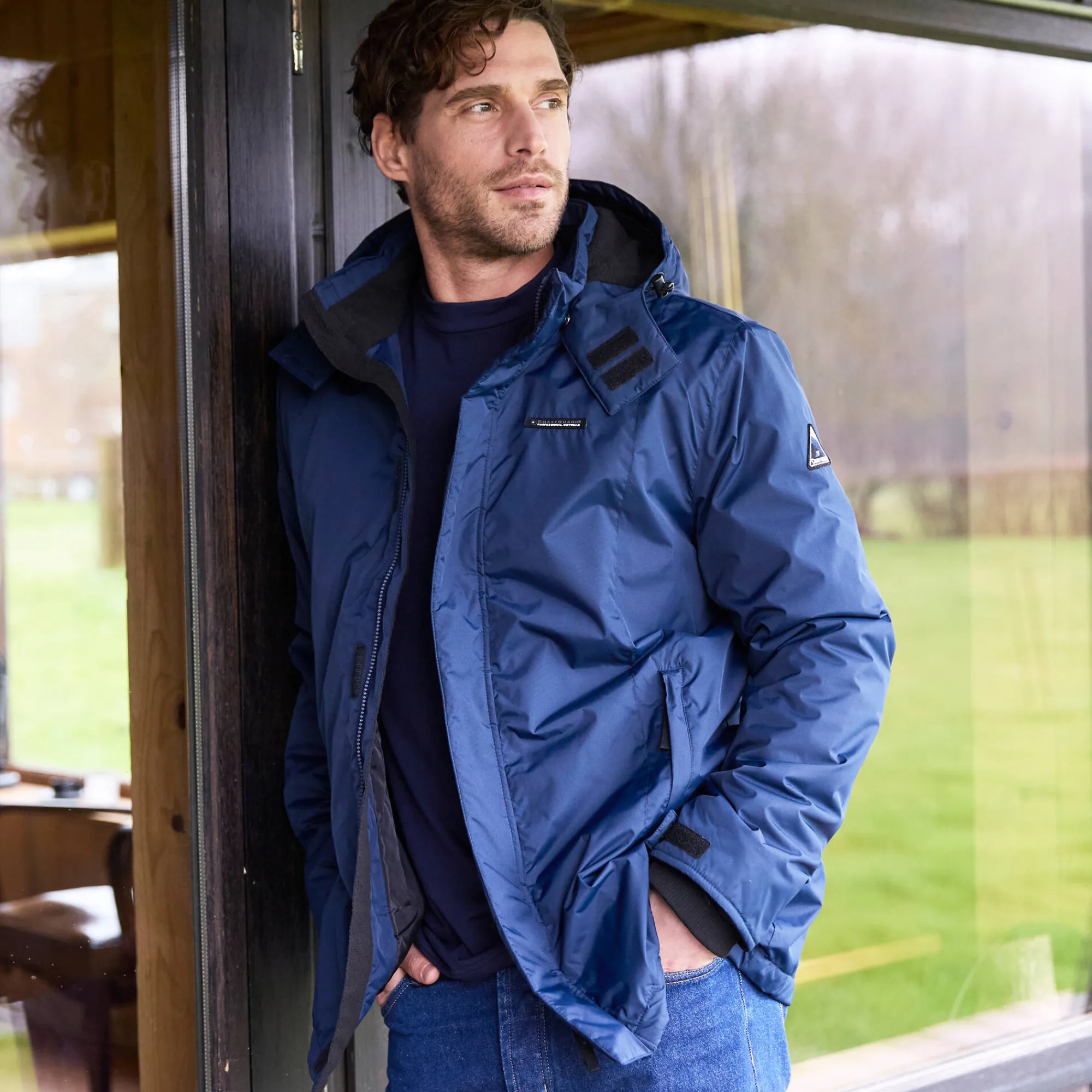 Mantel En Jas<Blancheporte Ondoorlatende parka met fleecevoering en kap marine
