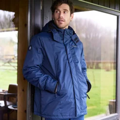 Mantel En Jas<Blancheporte Ondoorlatende parka met fleecevoering en kap marine