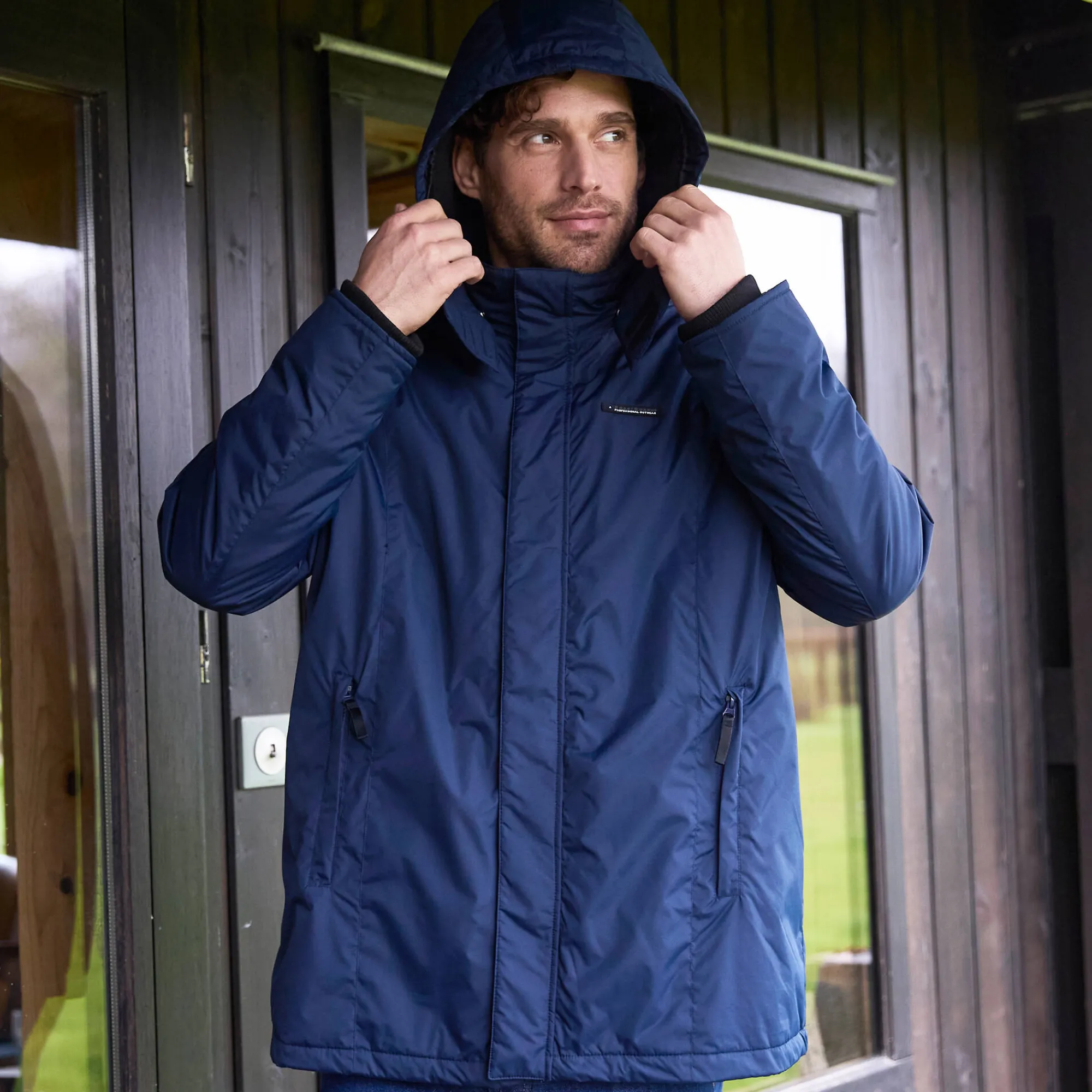 Mantel En Jas<Blancheporte Ondoorlatende parka met fleecevoering en kap marine