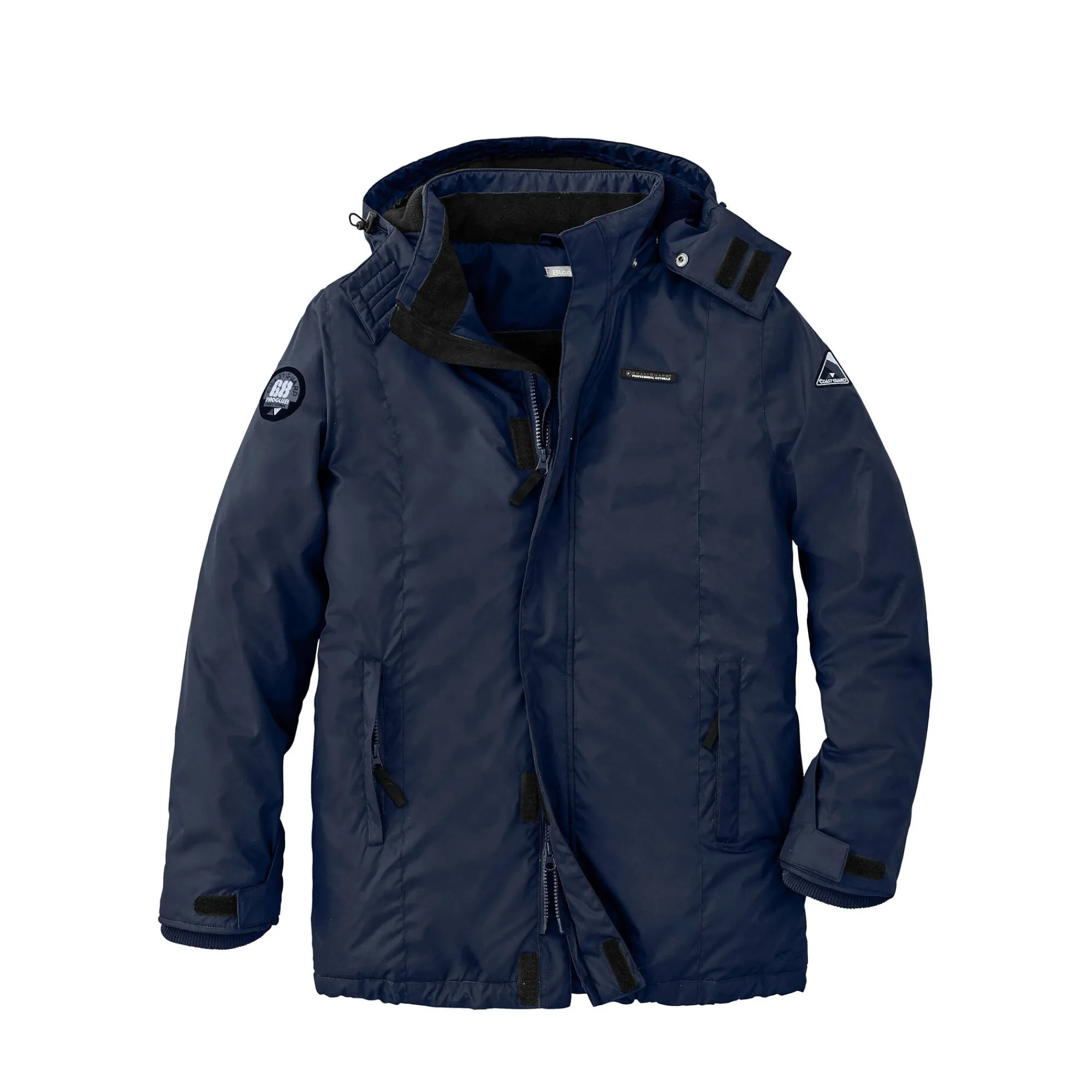 Mantel En Jas<Blancheporte Ondoorlatende parka met fleecevoering en kap marine