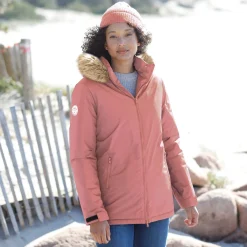 Parka En Donsjas<Blancheporte Ondoorlatende parka met rits en afneembare kap grijsroze