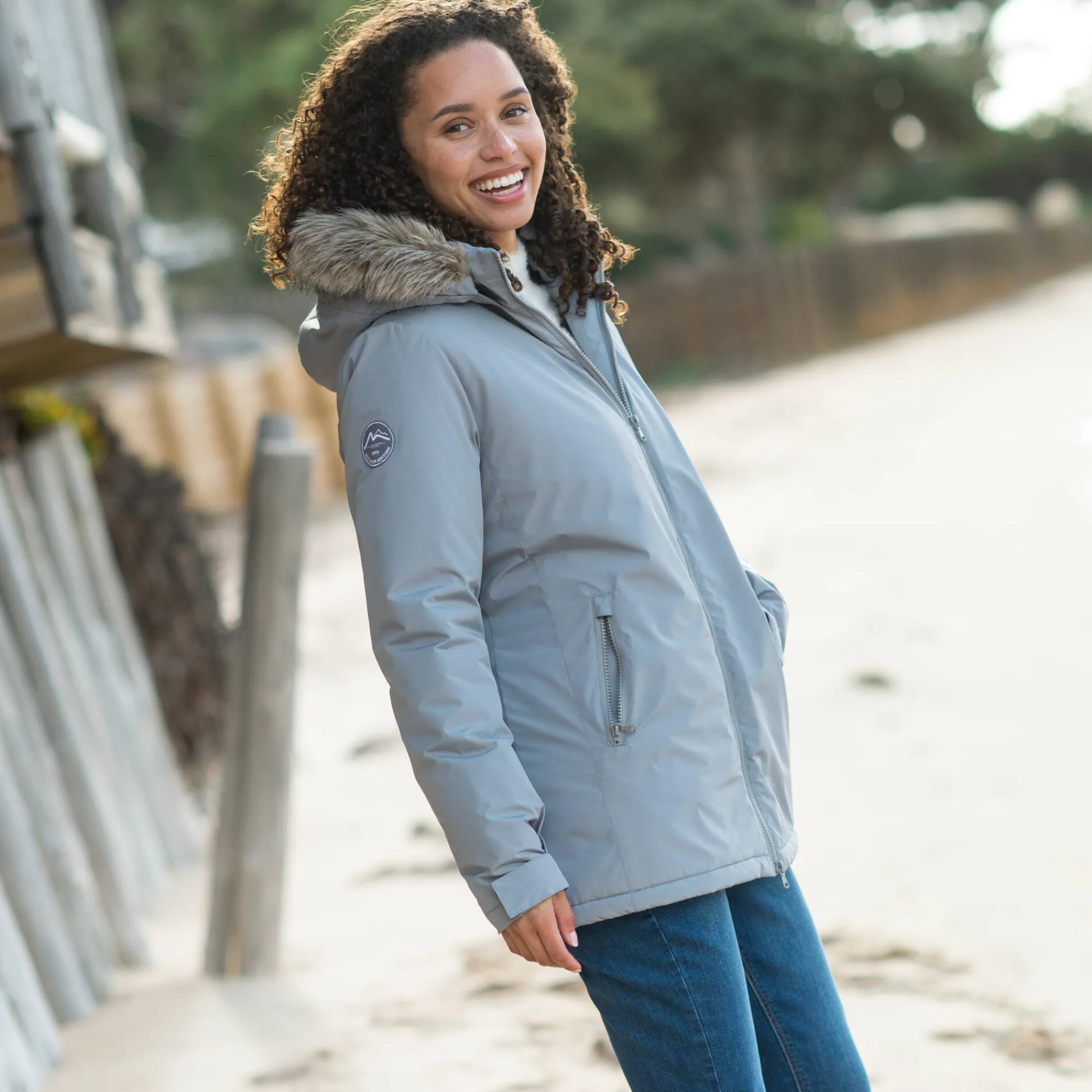 Parka En Donsjas<Blancheporte Ondoorlatende parka met rits en afneembare kap grijs