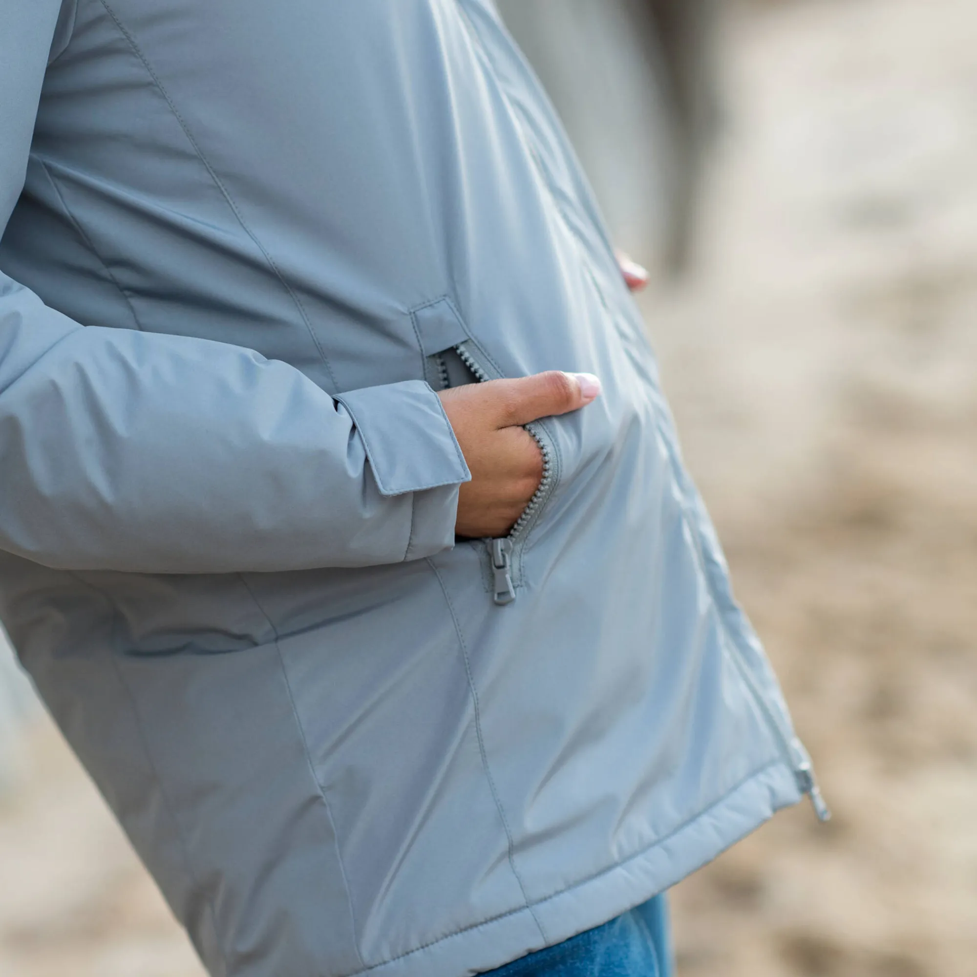 Parka En Donsjas<Blancheporte Ondoorlatende parka met rits en afneembare kap grijs