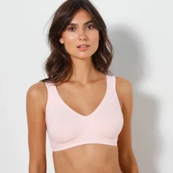 Beha<Blancheporte Onzichtbare beha zonder beugels - set van 2 roze + wit