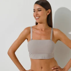 Beha<Blancheporte Onzichtbare brassière met verwijderbare bandjes - zonder beugels taupe