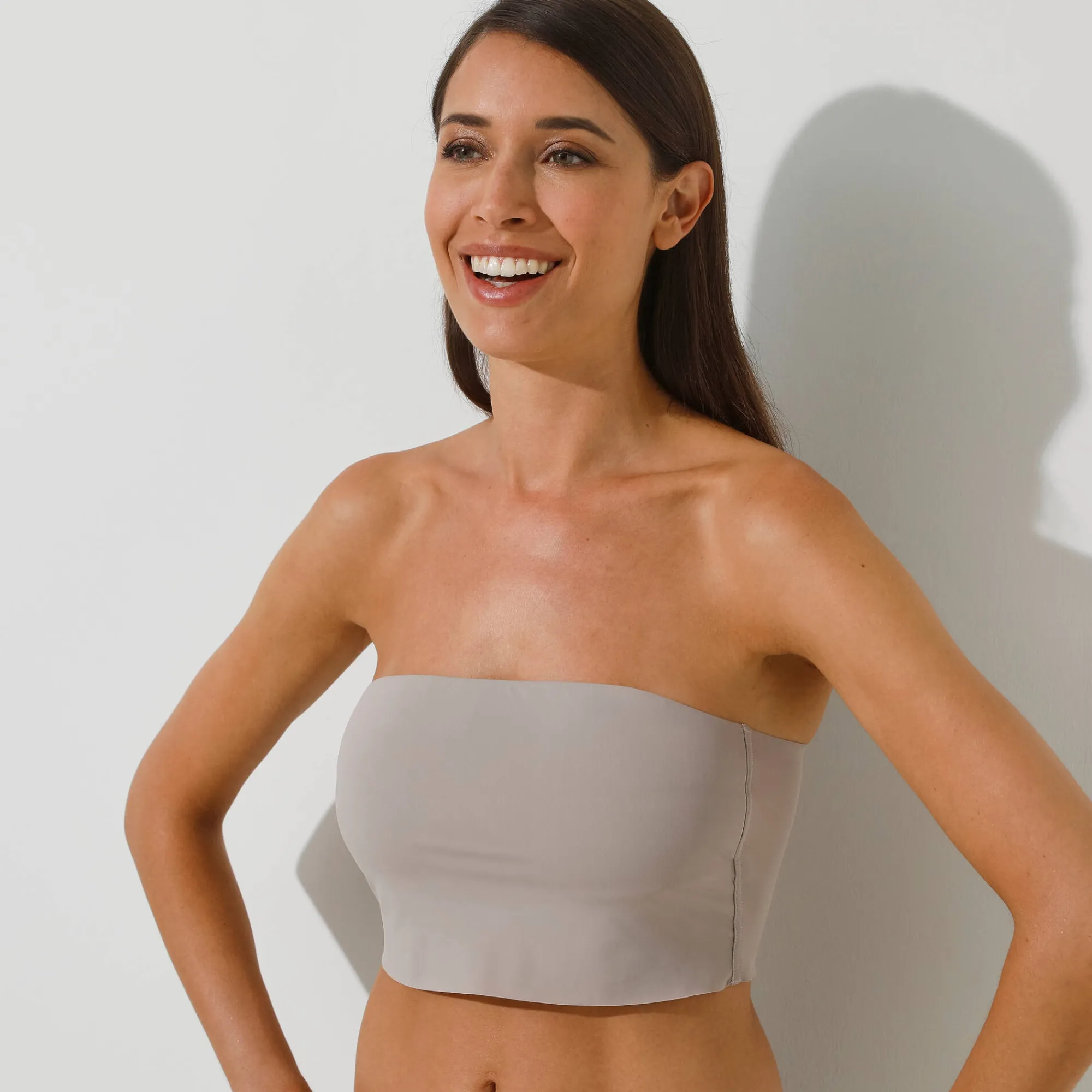 Beha<Blancheporte Onzichtbare brassière met verwijderbare bandjes - zonder beugels taupe