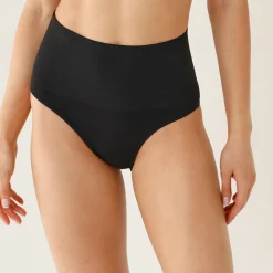 Slip En Shorty<Blancheporte Onzichtbare, naadloze tailleslip in rekbare microvezel - set van 2 zwart + huidkleur