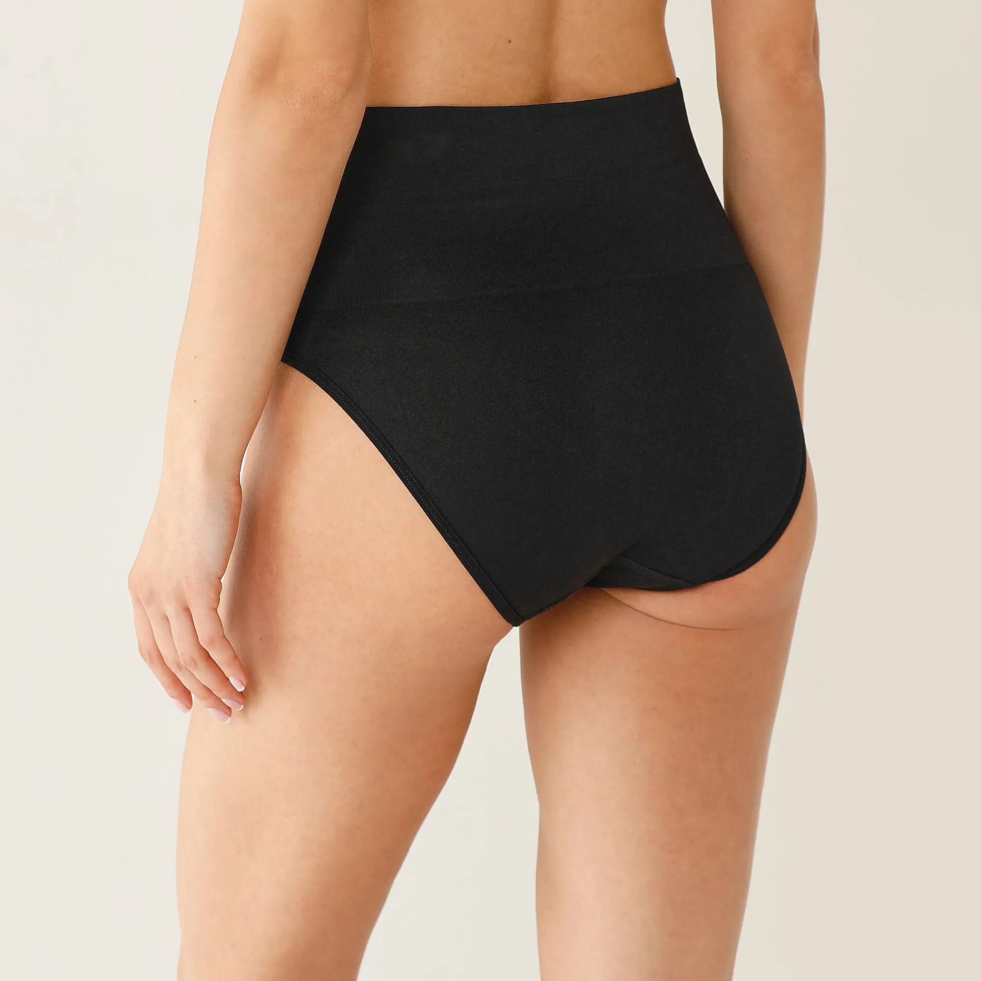 Slip En Shorty<Blancheporte Onzichtbare, naadloze tailleslip in rekbare microvezel - set van 2 zwart + huidkleur