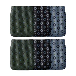 Ondergoed<Blancheporte Open, bedrukte slip met hoge taille - set van 6 blauw + kaki + zwart