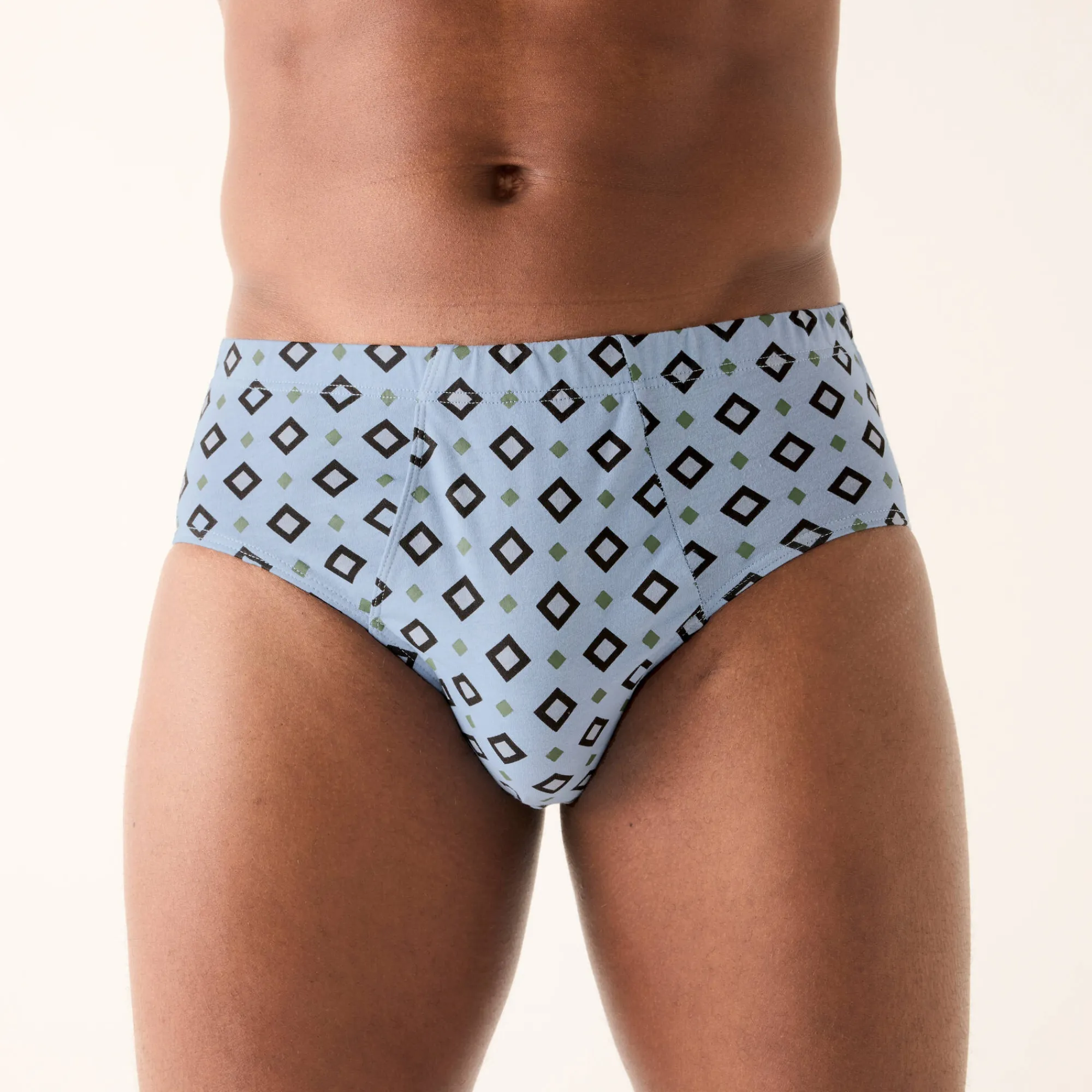 Ondergoed<Blancheporte Open, bedrukte slip met hoge taille - set van 6 blauw + kaki + zwart
