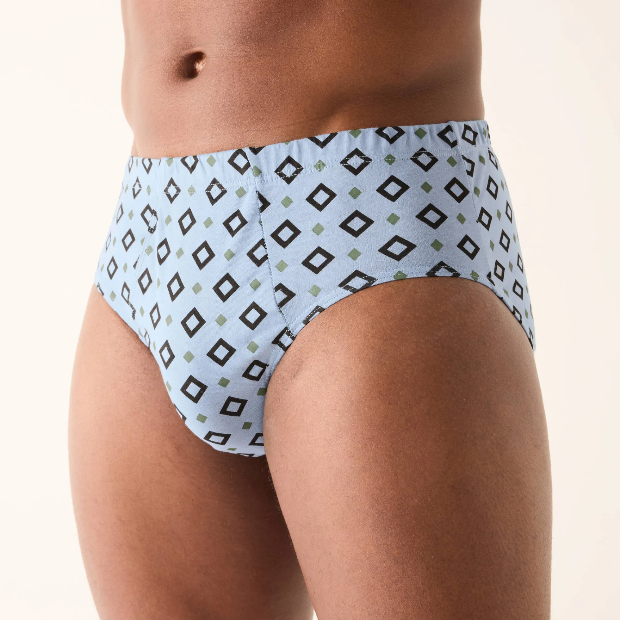 Ondergoed<Blancheporte Open, bedrukte slip met hoge taille - set van 6 blauw + kaki + zwart