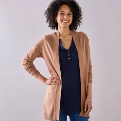 Trui En Vest<Blancheporte Open vest, lange mouwen karamel