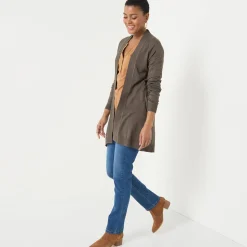 Trui En Vest<Blancheporte Open vest, lange mouwen kaki
