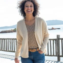 Trui En Vest<Blancheporte Open vest, mix van wol en mohair beige