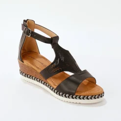 Sandalen En Espadrilles|Schoenen<Blancheporte Opengewerkte sleehaksandalen zwart