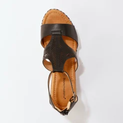 Sandalen En Espadrilles|Schoenen<Blancheporte Opengewerkte sleehaksandalen zwart