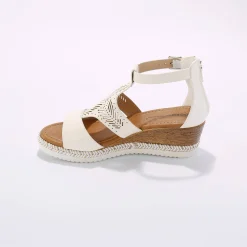 Sandalen En Espadrilles|Schoenen<Blancheporte Opengewerkte sleehaksandalen wit