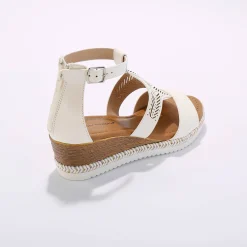 Sandalen En Espadrilles|Schoenen<Blancheporte Opengewerkte sleehaksandalen wit
