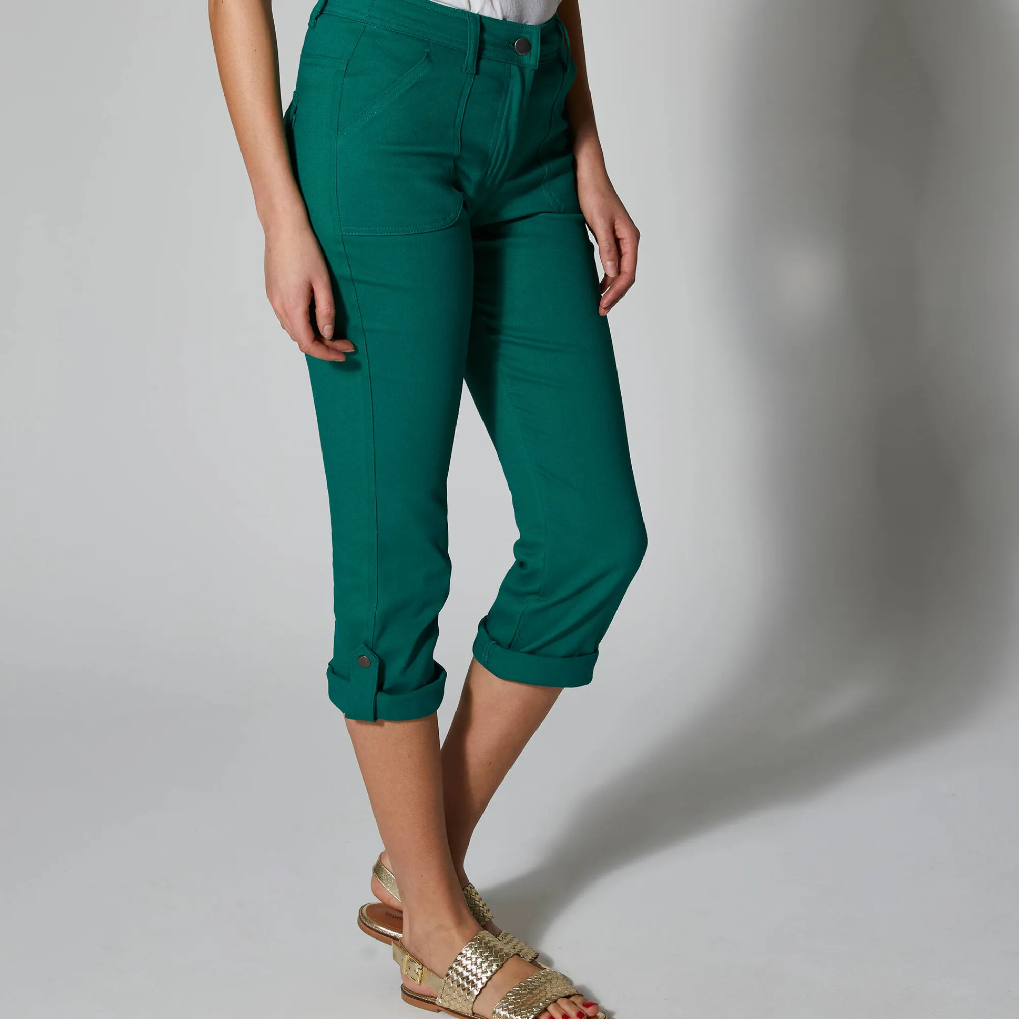 Jeans<Blancheporte Oprolbare 3/4-broek groen