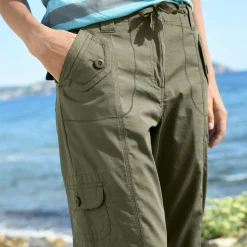 Broek<Blancheporte Oprolbare broek in battlestijl kaki