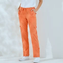 Broek<Blancheporte Oprolbare broek in battlestijl abrikoos