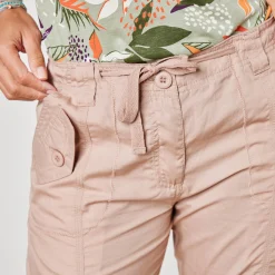 Broek<Blancheporte Oprolbare broek in battlestijl lichttaupe