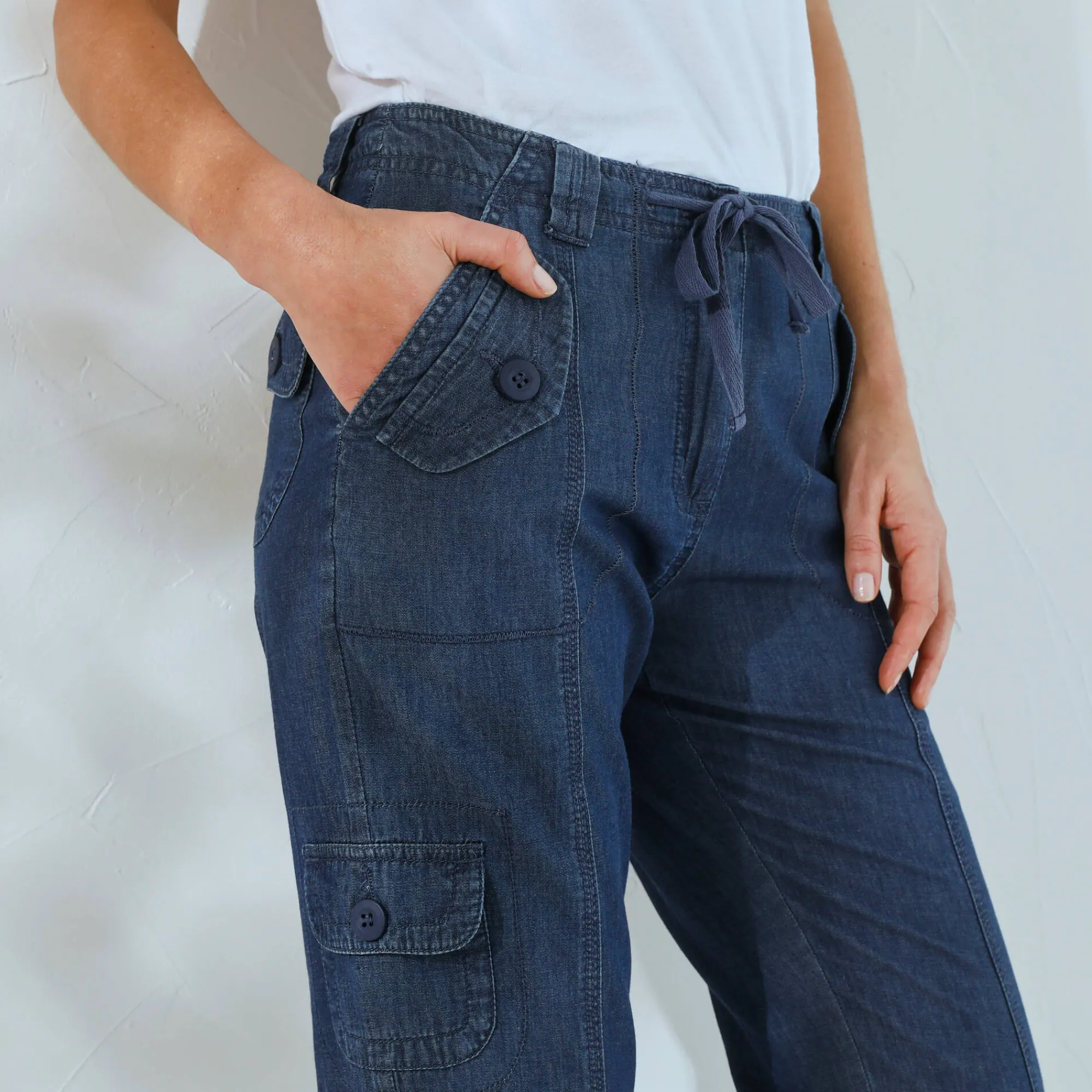 Jeans<Blancheporte Oprolbare jeans in battlestijl stone