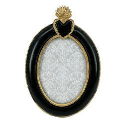 Feestdecoratie|Decoratieartikel<Blancheporte Ovale ex-voto fotolijst, goudkleurig polyhars zwart