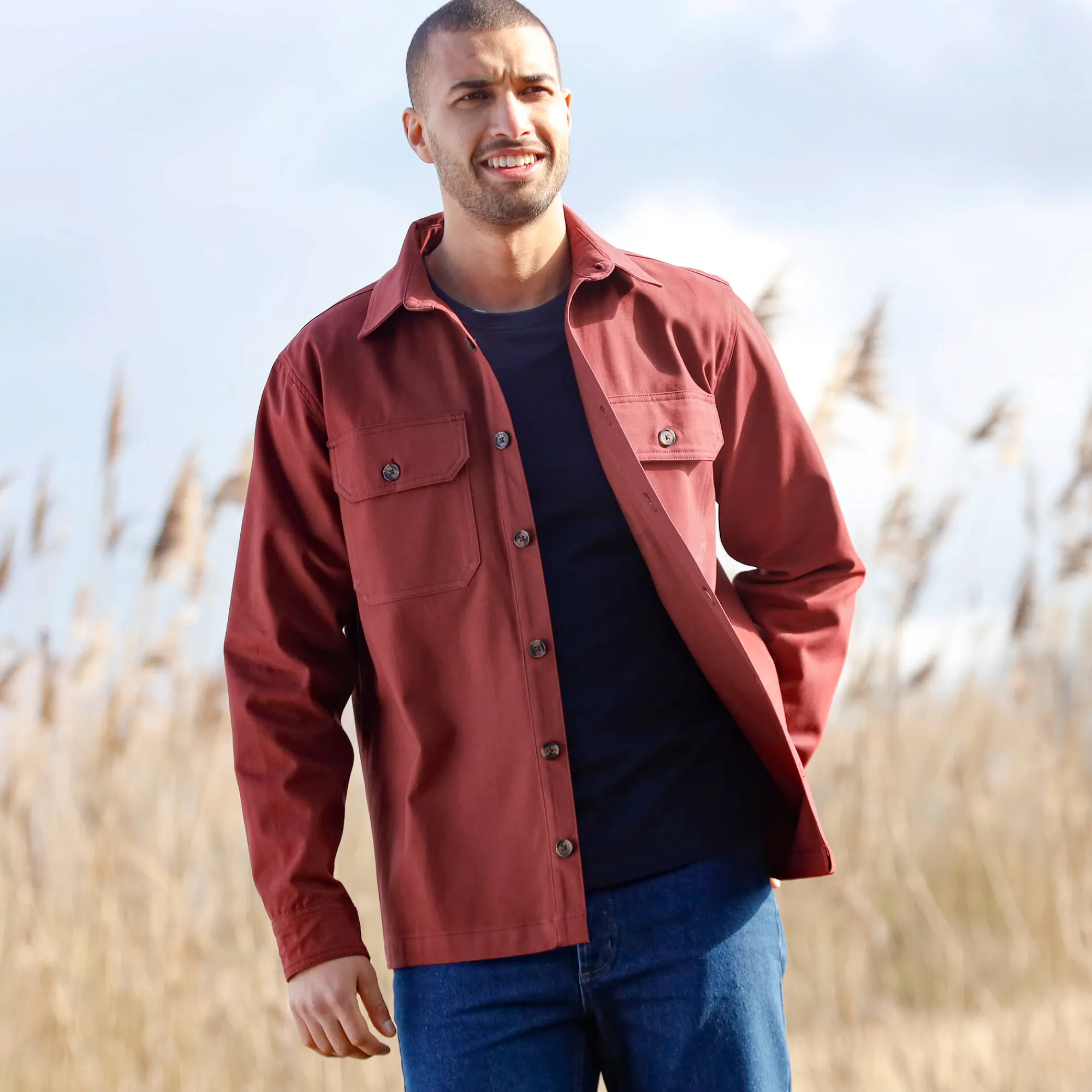 T-Shirt, Hemd En Polo<Blancheporte Overhemd met knoopsluiting, in twill met peau-de-pêche touch bordeaux