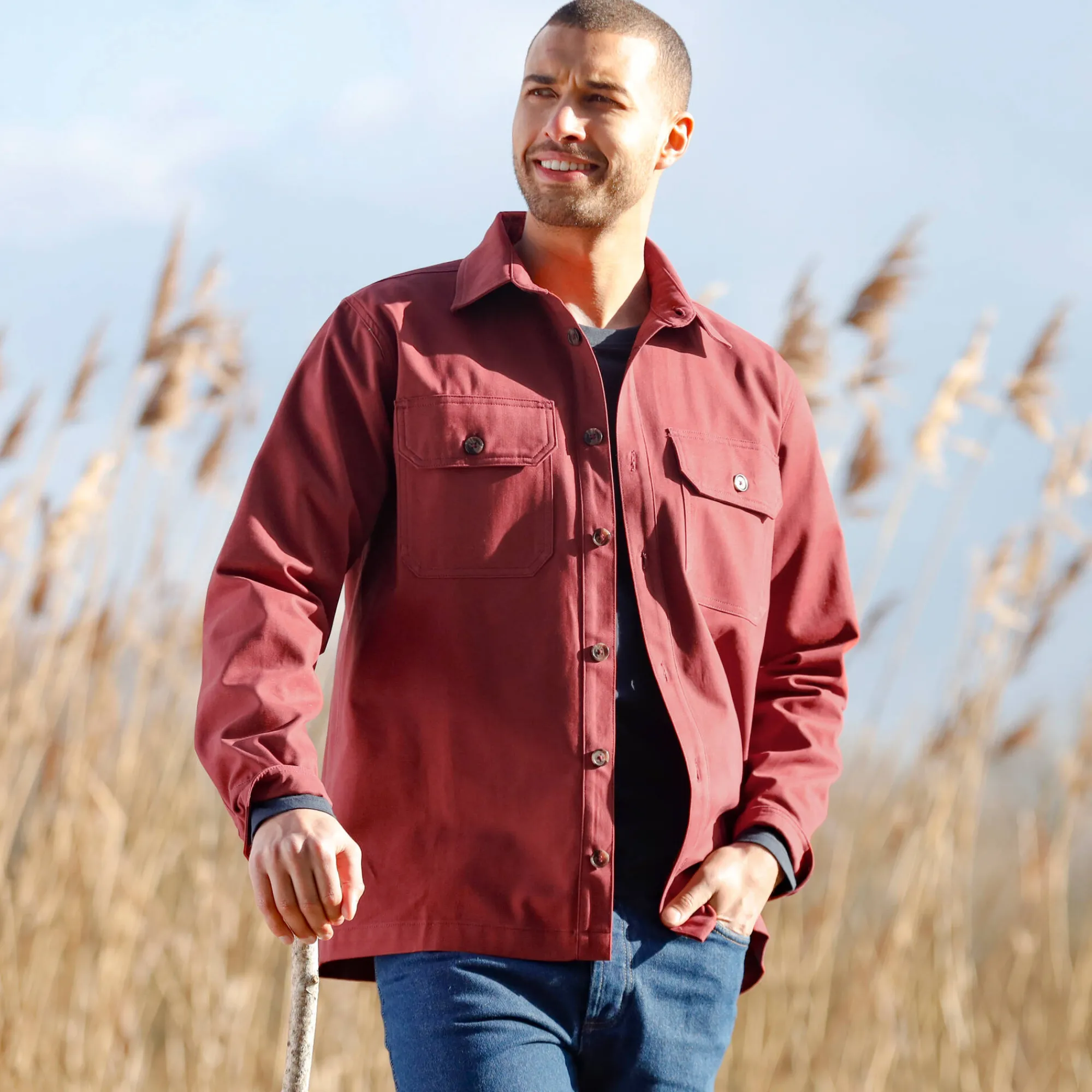 T-Shirt, Hemd En Polo<Blancheporte Overhemd met knoopsluiting, in twill met peau-de-pêche touch bordeaux