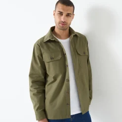 T-Shirt, Hemd En Polo<Blancheporte Overhemd met knoopsluiting, in twill met peau-de-pêche touch kaki