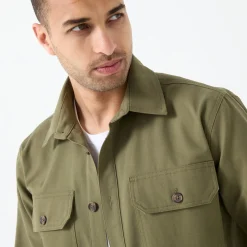 T-Shirt, Hemd En Polo<Blancheporte Overhemd met knoopsluiting, in twill met peau-de-pêche touch kaki