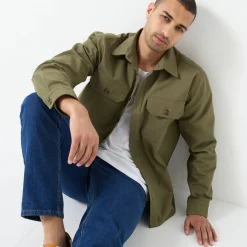 T-Shirt, Hemd En Polo<Blancheporte Overhemd met knoopsluiting, in twill met peau-de-pêche touch kaki