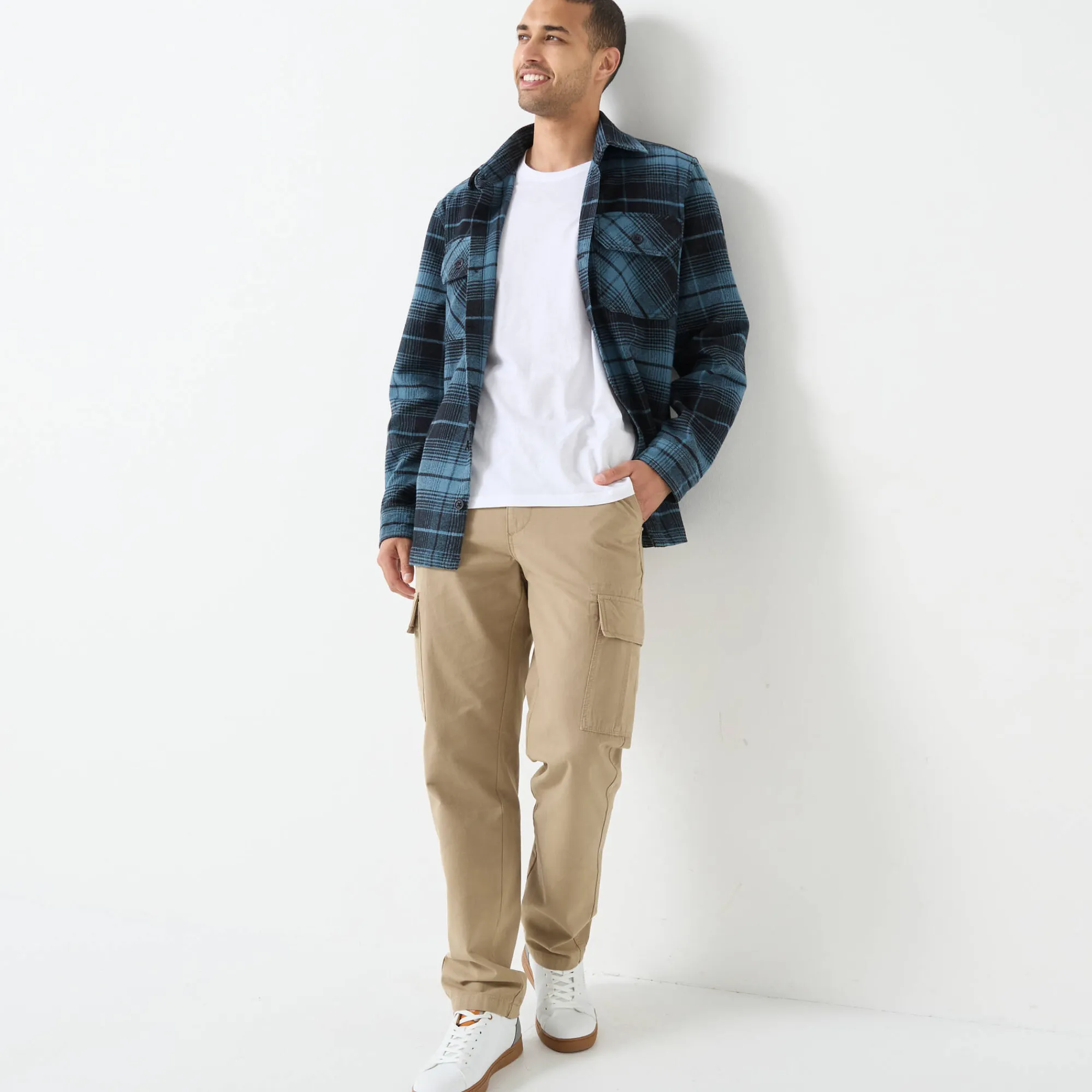 T-Shirt, Hemd En Polo<Blancheporte Overhemd met knopen, in geruit flanel van zware kwaliteit blauw / zwart