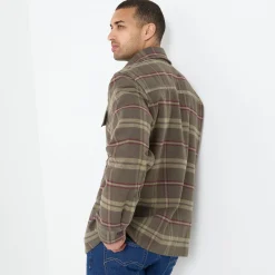 T-Shirt, Hemd En Polo<Blancheporte Overhemd met knopen, in geruit flanel van zware kwaliteit kaki / bordeaux
