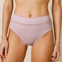Slip En Shorty<Confidence Lingerie Paia microvezel en plumetis tule slip met hoge taille - set van 2 grijsroze
