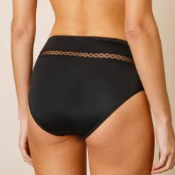 Slip En Shorty<Confidence Lingerie Paia microvezel en plumetis tule slip met hoge taille - set van 2 zwart