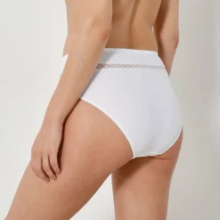 Slip En Shorty<Confidence Lingerie Paia microvezel en plumetis tule slip met hoge taille - set van 2 wit