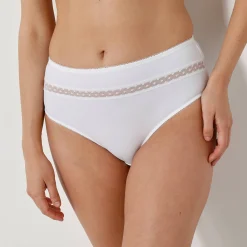 Slip En Shorty<Confidence Lingerie Paia microvezel en plumetis tule slip met hoge taille - set van 2 wit