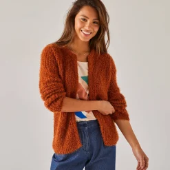 Trui En Vest<Blancheporte Paletotvest, harig tricot karamel