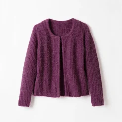 Trui En Vest<Blancheporte Paletotvest, harig tricot violine