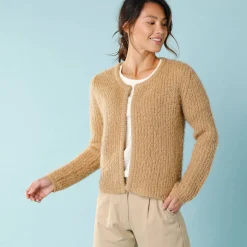 Trui En Vest<Blancheporte Paletotvest, harig tricot beige