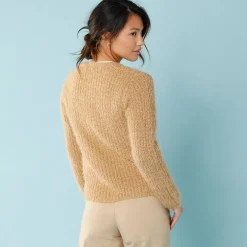 Trui En Vest<Blancheporte Paletotvest, harig tricot beige