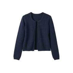 Trui En Vest<Blancheporte Paletotvest in fantasietricot, Kleine Lengtes indigo