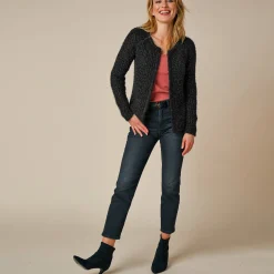 Trui En Vest<Blancheporte Paletotvest in zacht fantasietricot zwart